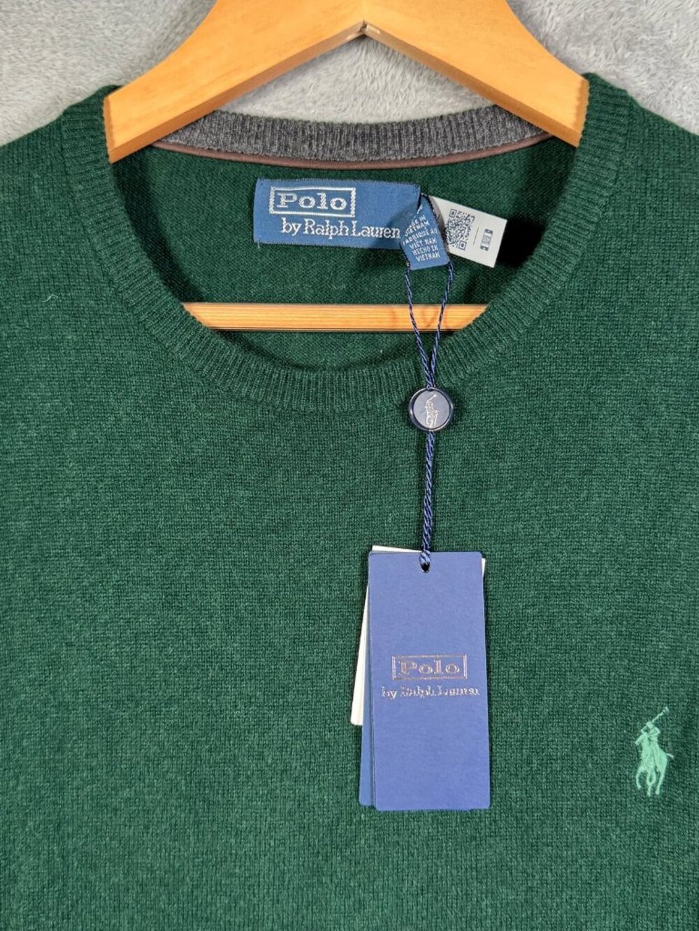 Polo Ralph Lauren Sweater Mens XL Green Wool Crew Neck Pullover $198